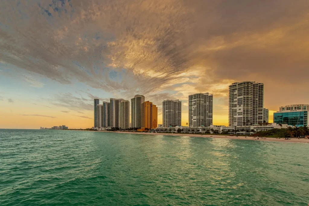 Condominium towers on the water in South Florida