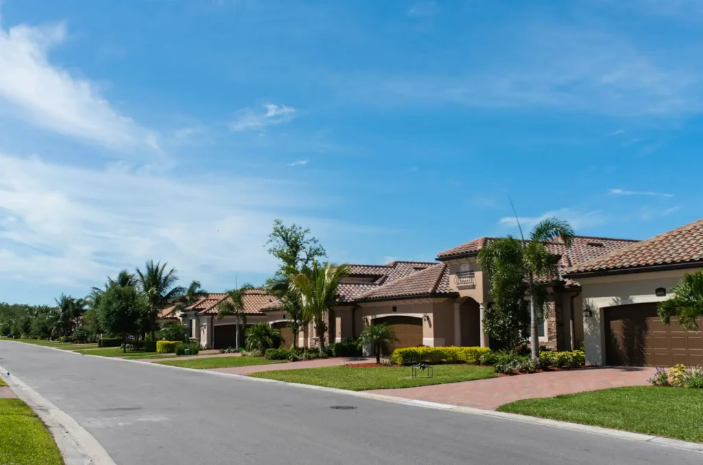 Homes on a residential street in South Florida