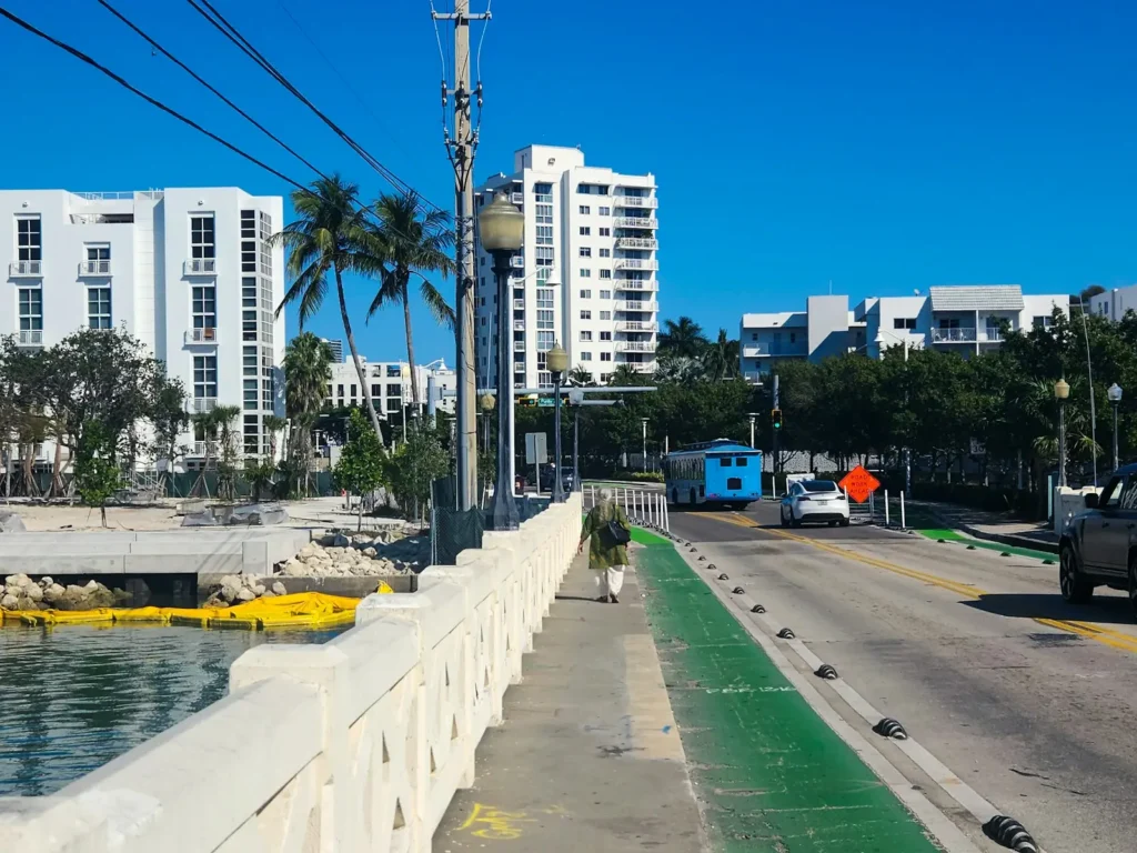 Bike and scooter lane in Miami