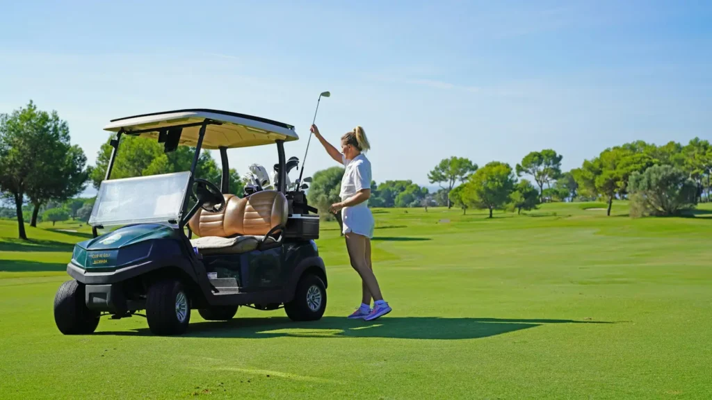 Golf cart on a golf course