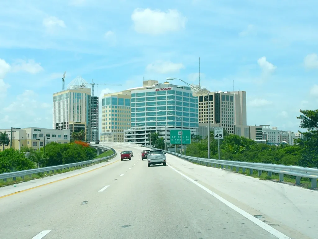 Highway ramp near Dadeland in Kendall, Florida