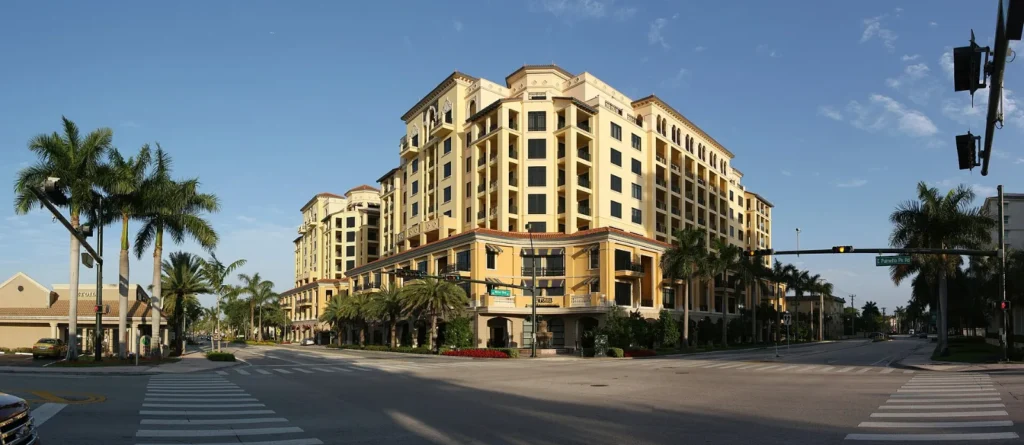 Palmetto Park Road at Mizner Boulevard in Boca Raton, Florida